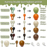 Green Orange Brown Balloon Arch Kit with White Sand Balloons for Fall Baby Shower