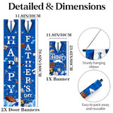 Happy Fathers Day Banner Decorations - Father's Day Hanging Porch Sign Party Decor Blue, Best Dad Ever Door Banner for Fathers Day Party 70.8 x 11.8 Inch