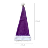 Plush Christmas Hat Purple Velvet Santa Hat For Women Men Christmas Holiday New Year Party Supplies