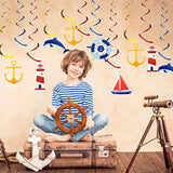 20 Pieces Nautical Hanging Swirl Cruise Ship Anchor Nautical Sailor Theme Party Decorations For Birthday Baby Shower Bachelorette Party Supplies