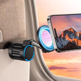 OMOTON 360°Rotating Magnetic Airplane Phone Holder Mount, for Magsafe Airplane Travel Essentials Accessories, Adjustable Foldable Universal Handsfree Phone Stand for iPhone 16 15 14 Pro Max