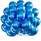 100Pcs 12-Inch Chrome Metallic Blue Latex Balloons Party Decorations