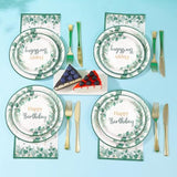 Sage Green Birthday Decorations, Sage Green Birthday Plates And Napkins For Women 168Pcs, For Boho Neutral Green And Gold Decorations, Serve 24