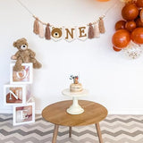 Bear Highchair Banner 1St Birthday - Beary First Birthday Decorations High Chair Banner, Bear Theme Party Supplies For Anniversary, Cake Smash, Photo Prop (Tassels)