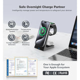 3 In 1 Magnetic Wireless Charging Station Apple 20W Mag-Safe Charger Stand Magnetic Wireless Charger For Iphone 16 15 14 13 12 Pro/Pro Max/Plus/Mini Airpods 2/3/Pro Iwatch Ultra/8/7/Se/6/5/4/3/2