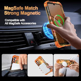 For Galaxy A16 5G Case,Compatible With Magsafe,Heavy Duty Shockproof Protection Hard Plastic+Silicone Rubber Hybrid Protective Case For Samsung Galaxy A16 5G,Orange