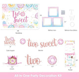 Two Sweet Birthday Party Supplies Donut & Ice Cream Decor for 2nd Birthday