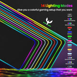 Extra Large Rgb Gaming Mouse Pad14 Light Modes, Extended Soft Led Mouse Pad, Antislip Rubber Base, Computer Keyboard Mousepad Mat (31.5 X 12 Inch)