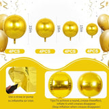 16 Pcs Large Gold 4D Foil Balloons for Christmas, New Year, Birthday, and Wedding