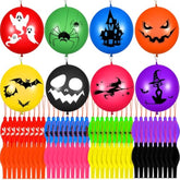 120pcs Halloween 18" Latex Punch Balloons with Rubber Bands for Party Games