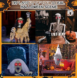 4 Pack Halloween Decoration LED Glowing Light Up Skulls Eyes, Horror DIY Glowing Eyes Lights Battery Operated for Halloween Decoration Masks, Skulls, Pumpkin, Spider, Tombstone Props (Red)