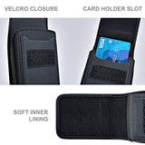 Belt Holder For 16 16E 16Pro 15 Pro 14 13 12 11 Xs Xr – Vertical Nylon Cell Phone Holster Case With Clip For Men Women (Fits Otterbox Commuter Case) Black