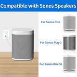 Pair Of 1.15Ft Short Power Cord For Sonos One/One Sl/Play 1 Power Plug Cable - 2 Prong L-Shaped Ac Power Cable Replacement Cord For Sonos Power Supply Cable, White