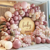 89pcs Dusty Pink & Gold Balloon Garland Kit for Baby Shower Wedding Decor