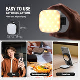 BASICS Magnetic Selfie Light Compatible with MagSafe iPhone,CRI95 700lx/0.3m Folding LED Phone Fill Ring Lighting with Mirror for Zoom Makeup