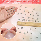 350PCS Silver Spacer Beads Mixed Styles for Bracelet Necklace Jewelry Making