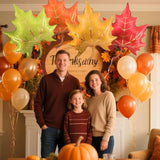 Fall Maple Leaf Foil Balloons: Autumn Party Decor, 4 Pcs