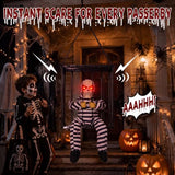 Animated Halloween Decorations Outdoor, Motion Activated Skull Prisoner