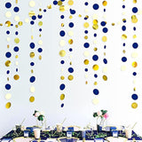 Navy Blue & Gold Dot Garland: 46ft Party Streamer