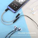 Headphone Splitter, Knitted 3.5Mm Audio Splitter Trs 3-Pole Aux Splitter Cable For Headphones Earphones Speakers -Zebra White/2Pack