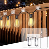 Hooks For Outdoor String Lights,Adhesive Light Clips Hooks For Hanging Christmas Light,Weather Resistant Outside Uv-Resistant Waterproof, No Tools (Clear, 30Pc)