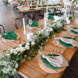 50 Pcs Hawaiian Turtle Leaf Paper Plates Tropical Green Leaf Disposable Plates Luau Safari Jungle Summer Party Supplies Decoration For Food Snack Appetizer Lunch Dinner, 9.8 Inch