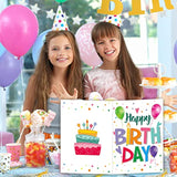 Jumbo Birthday Card Giant Guest Book Happy Birthday Party Decorations Supplies Gifts For Boys Girls -Large 14 X 22 Inches