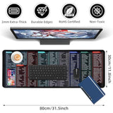 Excel Cheat Sheet Desk Pad, Large Mouse Pads, Excel Shortcut Keys Mousepad, Non-Slip Xl Office Desk Mat For Keyboard And Mouse 31.5 X 11.8In