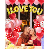 Valentines Balloon Kit Decor With I Love You Balloons, Heart Balloons