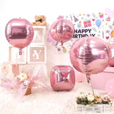22 Inch Pink Foil Balloons, 6Pcs Large Metallic Pink Round Balloons, Baby Pink Balloon For Women Princess Birthday Party Baby Shower Wedding Decorations