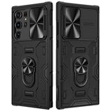 Galaxy S22 Ultra Case with Slide Camera Cover & Kickstand, Black