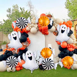 9pcs Halloween Balloon Set Ghost and Candy Foil Balloons for Party Decorations