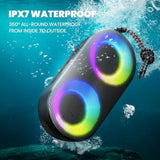 Drum Ipx7 Waterproof Shower Bluetooth Speaker With Lights, 15W Sound, Bluetooth 5.3, 24H Playtime Wireless Speaker, Birthday Gifts For Men Women Teen Boys Girls Gifts