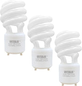 13W T2 Spiral GU24 CFL Light Bulbs 2700K Soft White 900 Lumens 2-Prong Twist Lock 3 Pack
