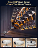 Mini Projector With Wifi And Bluetooth, 400 Ansi Portable Mini Projectors For Iphone, Native 1080P 4K Support Home Theater For Outdoor, 200 Display For Smartphone/Hdmi/Usb/Tv Stick