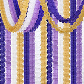 Purple-Gold Party Decorations Garland Streamers - 12Pcs White Purple Lavender Graduation 4-Leaf Clover Paper Streamer,Woman Birthday Wedding Bridal Shower Mothers Banners Decor