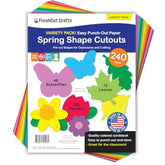 240 Pieces Spring Leaves, Butterflies, Flowers Punch Out Paper Cutouts In Assorted Spring Colors, 2-Sided Us Made Card Stock For Spring Crafts, Bulletin Boards, Posters, And Spring Dance Parties