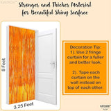 Xtralarge Orange Fringe Backdrop Curtain - 3.2X8 Feet, Pack Of 2 | Orange Streamers For Basketball Party Decorations, Birthday Decorations, Graduation Decorations 2026 | Basketball Backdrop