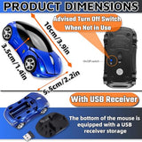 Blue Cute Wireless Mouse2.4G With Usb Reciver 1600Dpi Car Mouse For Computer Laptop Tablet For Windows For Mac Os For Christmasblue