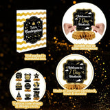 9Pcs Retirement Party Decorations, Black And Gold Retirement Table Decorations, Retirement Centerpieces For Table, Retirement Decor For Retirement Party Men And Women