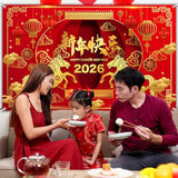 2026 Chinese New Year Banner Year of the Horse 70.8x43.3in Backdrop