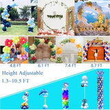 Balloon Arch Stand, 7.5Ft Large Round Backdrop Frame, Adjustable Half Circle Arch, 2 Set Reusable Metal Ballon Column Kit With Base 3In1 For Birthday, Wedding, Graduation, Baby Shower Party