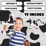 Inflatable Cows (Pack Of 4) 17-Inch Cows, Fun Blow Up Animal Farm Party Decorations, Rodeo Decor, Pool Toy Floats For Kids Birthday Party Supplies By