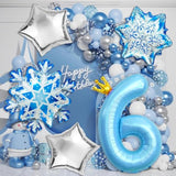 Frozen 6Th Birthday Party Decorations Balloon, 40" Elsa 6 Balloon With Crown Snowflake Foil Mylar Balloons For Princess Anna Elsa Frozen Theme Birthday Supplies, Birthday Decorations, Party Favors