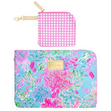 Lilly Pulitzer Padded Tech Sleeve with Small Zip Pouch for Accessories, Cute Laptop Case for Women, Tablet Bag or 13 Inch Laptop Sleeve (Cay to My Heart)