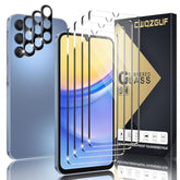 [4+3 Pack Screen Protector Compatible With Galaxy A15 5G, 4 Tempered Glass With 3 Camera Lens Protectors, High Clarity, Anti-Shatter, Bubble Free