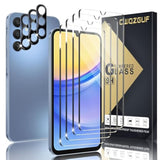 [4+3 Pack Screen Protector Compatible With Galaxy A15 5G, 4 Tempered Glass With 3 Camera Lens Protectors, High Clarity, Anti-Shatter, Bubble Free
