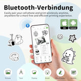 Mini Sticker Maker Portable Printer With 1 Roll Sticker Paper - Bluetooth Inkless Printers For Study Notes, Pictures, Diy, Label, Ios & Android Free App With Multiple Templates, Grey