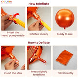 Metallic Maroon Orange Foil Balloons 22Inch 6Pack 4D Balloons for Fall Halloween Thanksgiving Decor