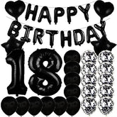 Sweet 18Th Birthday Decorations Party Supplies,Black Number 18 Balloons,18Th Foil Mylar Balloons Latex Balloon Decoration,Great 18Th Birthday For Girls,Women,Men,Photo Props